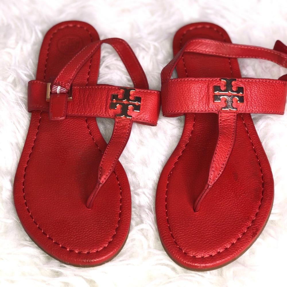 Tory Burch Laura flat sandal Candy Apple
